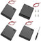 4 PCS 4 AA Battery Holder with Switch and Cover, KUOQIY 4X 1.5V AA 6V Battery Holder Case with ON/Off Switch & Wire Leads & Cover, with Screwdriver & Screws