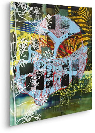Komar Keilrahmenbild im Echtholzrahmen - Pile of Scrap - Größe 60 x 60 cm - Wandbild, Kunstdruck, Wanddekoration, Design, Wohnzimmer, Schlafzimmer