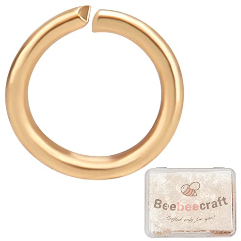 Beebeecraft 1 Box 1000Pcs 3 mm Offene Sprungringe 18K Gold beschichtetes Messing O-Ring Steckverbinder für Schmuck Halskette Armband Charms Reparatur