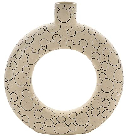 Disney Home Mickey Mouse Pattern Circle Vase in White Dolomite