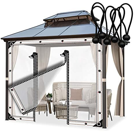 KUBAOS Bâche Transparente Rideau de Porte de Garage avec Fermeture Éclair Matériau PVC Imperméable Résistance Au Déchirement pour Gazebo/Rideau/Couloir (Color : A, Size : 7x3m/22.96x9.84ft)