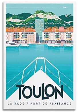YIBIN Affiche Toulon Vintage-Poster, dekoratives Gemälde, Leinwand-Wandposter und Kunstdruck, modernes Familienschlafzimmer-Dekor-Poster, 30 x 45 cm