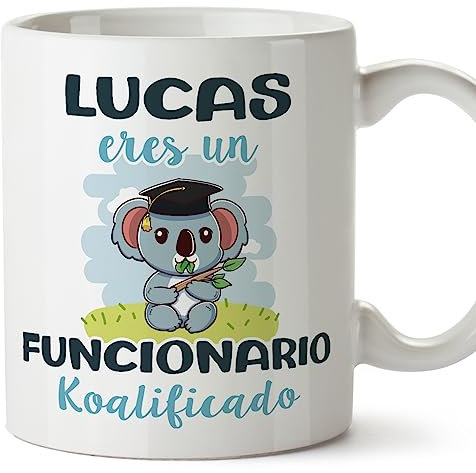 MUGFFINS Tazas Personalizadas para FUNCIONARIO - En Español - Koalificados Personalizados - 11 oz / 330 ml - Regalo Personalizable original y divertido