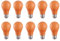 HUAMu 10er Set A60 farbige LED Leuchtmittel Birnenform 3W 25Watt Leuchtmittel Birnenform,für Außen & Innen, Orange