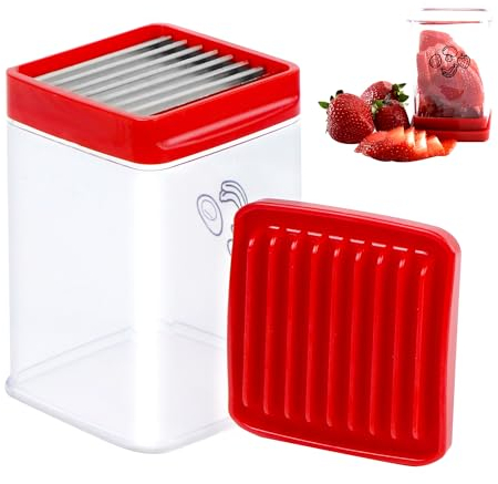 Cortador de Frutas, Cortadora de Fruta Verduras Rápido Rebanadora de Frutas Multifuncional Cortador de Manzanas para Banana Fresa Frutas Suaves Pepinos Ensalada de Verduras, 1 Pieza
