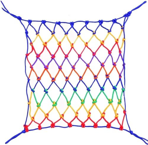 MekUk Protection Climbing Frames Climbing Frame Net Protective Rope Net Stair Safety Net Anti-Fall Colorful Net For Kids Outdoor Playing Safety Net, Outdoor, Balcony, Fence Net, Indoor, C ( Size : 1*1