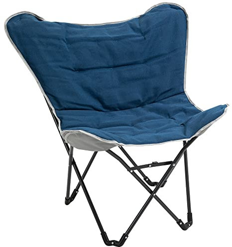 Outsunny Campingstuhl tragbar klappbar Gartensessel Regiestuhl Klappsessel Modern Design für Outdoor Picknick max. Belastung 120 kg Blau 88 x 74 x 84 cm