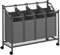 SONGMICS Wäschekorb mit Rollen, Wäschesammler mit 4 abnehmbaren Wäschesäcken, Wäschewagen, für Waschküche Schlafzimmer Badezimmer, 4 x 45 L, schiefergrau RLS103G01