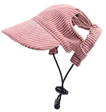 predolo Haustier Sporthut, Modischer Hunde Sonnenhut mit Ohrlöchern, Sonnenschutzhüte, Hunde Schirmmütze, Hunde Baseballmütze für Kleine Hunde, Rosa XS