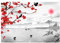 murando - Vlies Fototapete Abstrakt 400x280cm Foto tapete Schlafzimmer Wohnzimmer Vliestapete XXL Wandtapete Motivtapeten 3d Effekt Wand Dekoration - Blumen Landschaft Natur Tempel See Baum grau rot