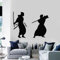 SHELOG Militärische Wandtattoo Männer Samurai kämpfen japanischen Stil Fenster Vinyl Aufkleber Teen Schlafzimmer Kampf Halle Inneneinrichtung