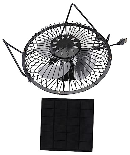 PRETYZOOM Ventilador Solar Portátil Mini Ventilador Panel Solar 360 Grados Usb Para Oficina y Camping