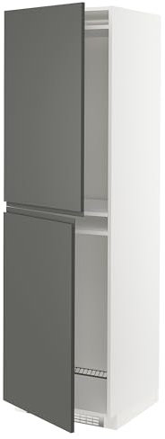 Generisch METOD Hochschrank für Kühl-/Gefrierschrank, 60x60x200 cm, Weiß/Voxtorp Dunkelgrau