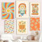 Lslandmood Bild Poster Set Modern Wandbilder Deko Wohnzimmer Schlafzimmer Aesthetic Poster Kinder Und Niedliche Karikatur Badezimmer Aesthetic Bilder Leinwandbild Wandbild Set 6xA4 Ohne Rahme