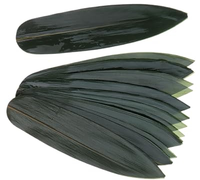 Lot de 100 feuilles de bambou jetables pour sushis et fausses herbes