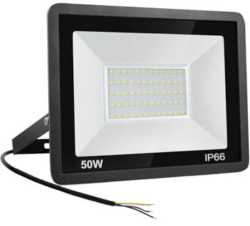 Niserelesa 50W LED Strahler Außen,Superhell 5000LM Scheiwerfer LED-Strahler, IP66 Wasserfest Fluter 6500K Kaltweiß Flutlicht Außenleuchte,für Hinterhof, Auffahrt, Türen, Garage, Flur, Garten