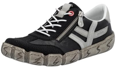 Rieker L0363-34 Damen Schnürschuh Leder/Synthetik rot/schwarz rot/schwarz