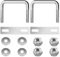 Bulloni a U Quadrato M8 Bulloni a U in Acciaio Inox con Dadi e Piastra Di Telaio per Tubo Dell'Acqua Fisso Barche Ancho interior 50 mm 2 Pezzi M8 50x50mm