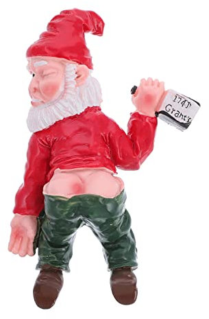 HANABASS Zwergen Ornamente Betrunkener Zwerg Rasendekoration Gartendekoration Weihnachten Neuheit Lustige Gartenzwerg Dekoration Lustige Zwergen Dekoration Betrunkener Zwerg