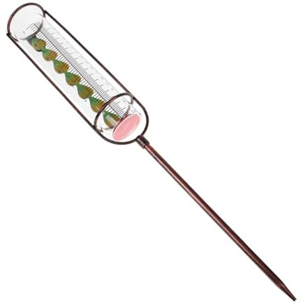 Gatuida Ersatzrohr Glas Regenmesser Für Garten Und Außenbereich 7 Zoll Mit Roter Dichtung Aus Messing Graduiertes Reagenzglas Zur Präzisen Niederschlagsmessung