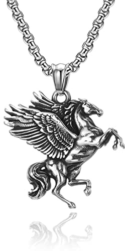 Hmsanase Halskette Ketten Schmuck Herren Frauen Anhänger Necklace Pegasus-Halskette Im Retro-Stil