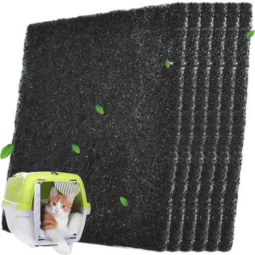 ZOPJUMA 6 Pièces Filtre à Charbon Actif pour Sable de Chat,Filtre à Grain de Chat,Filtre à Charbon Actif,Adapté à la Plupart des Bols de Chat