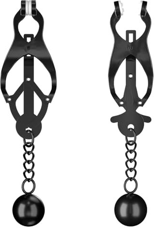 Origeros Nippelklemmen Brustwarzen mit Gewichteten Kugeln & Weichen Gummipolstern SM Sexspielzeug Einstellbare Nippel Klemmen Nipple Klitoris und Brustwarzen Stimulation Nipple Clamps für Anfänger