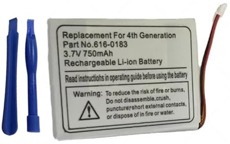 Uniamy Replacement Battery Compatible With 616-0206 i-Pod Classic 4th Generation Photo 4 Gen U2 A1059 A1099 MP3 MP4 Music Player 616-0183 616-0198 616-0206 616-0215 AW4701218074 ICP0534500