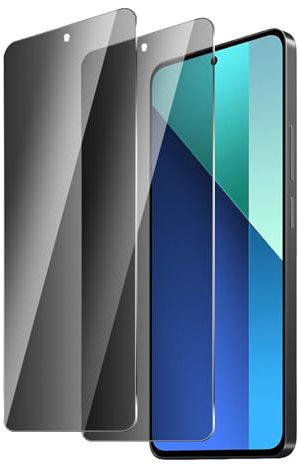 BIESHKJ 2 Stück Sichtschutz Schutzfolie für Redmi Note 13/ Note 13 Pro 4G/5G, Anti-Spy-Hartglas, Gehärtetes Glas Displayschutz, 9H Schutzglas, Anti-Öl, Blasenfrei, Kratzfest
