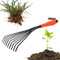 Rastrillo de jardín manual, rastrillo de jardín - cultivador del suelo con mango ergonómico | recogedor de hojas, rastrillo manual para mover el suelo,