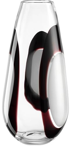 LEONARDO HOME OCCHI Bianchi Vase • 1 Stück • Designvolle Dekovase in Schwarz Weiß • ⌀8 cm • Wohnaccessoire für Moderne Tischdeko • Stilvolle Blumenvase • Höhe 37 cm • Mehrfarbig • 055296