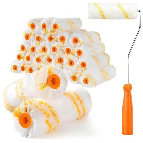 20Pcs Paint Roller Cover, 4 inch Roller Sleeves, Small Paint Roller Covers Mini Rollers for Home Wall Ceiling Decoration Renovations and Repair