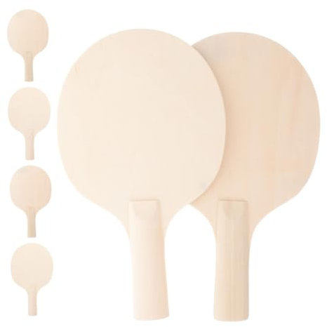 Hemobllo 6pezzi Racchetta Pong in Legno Non Verniciata Racchetta Pong Vuota Impugnatura Sport Artigianato Incompiuto Tavolo Tennis Kit