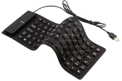 FUUGlan Claviers flexibles en silicone 85 touches, fils USB, anti-poussière, silencieux, pour PC et ordinateur portable