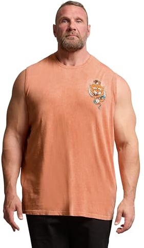 BadRhino Big & Tall Acid Wash Tiger Vest - Men's - Plus Size Curve