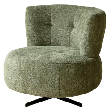 YESWOOD Fauteuil Pivotant en Tissu Sherpa, Vert Matcha