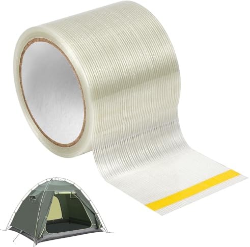 AOOWU Ultra Resistant Filamentband, 8cm x 15m Zelt Reparaturband, Professional Unsichtbares Wasserdichtes Fugenband Fiberglass, Hochleistungsklebeband für PVC-beschichtetes Zelt/Markise//Abdecktuch