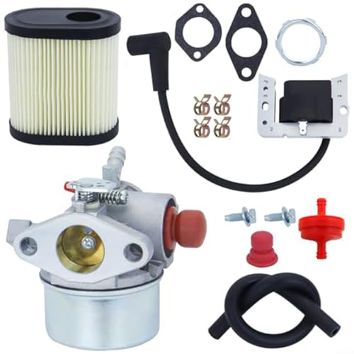 CWOQOCW For 640350 Carburetor Kit for Tecumseh LEV100 LEV105 LEV120 LV195XA Engines, Replaces 640303 with Fuel Hose for PRIMER Bulb Gaskets for Toro for Lawn Boy Mower Repair