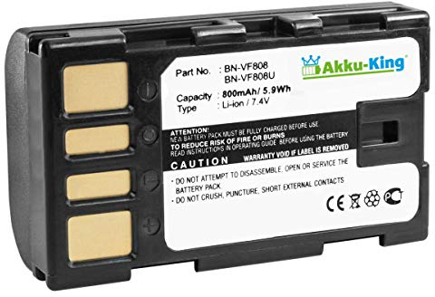 Akku kompatibel mit JVC GR-D720EK, D720EX, GZ-HD10, MG330, EX-Z2000 - ersetzt BN-VF808, BN-VF808U - Li-Ion 800mAh