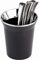 APS 25 Tischreste-/Besteckbehälter TOP CHROME, Tischmülleimer, Tischabfalleimer, Ø 13 cm, Höhe 15 cm, mit verchromtem Rand, Kunststoff (SAN), weiß