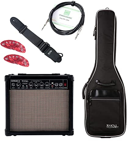 Rocktile E-Gitarren Add On Komplettset light inkl. Amp, Tasche, Gurt, Kabel und Picks