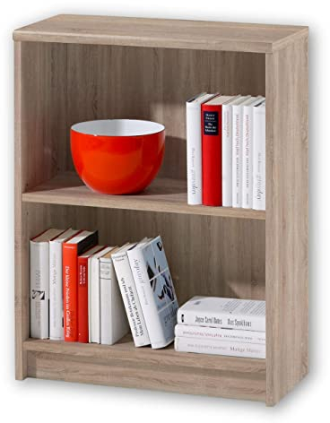 LILLY Regal Sonoma Eiche Optik - Modernes Bücherregal mit 2 offenen Fächern - Vielseitiges Büro Aktenregal Standregal mit viel Stauraum - 60 x 78 x 28 cm (B/H/T)
