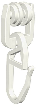 Flairdeco T-Laufrollen mit Faltenhaken für T-Schienen, Plastik, Weiß, 100 Stück