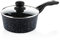 Westinghouse Casserole 18 cm avec couvercle en verre, revêtement en marbre 3 couches, en aluminium forgé, compatible avec induction, poignée en silicone, noir, WCSP0009018MBB