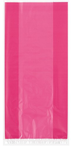 Hot Pink Large Cellophane Bags (27cm x 12cm) 30 Count - Vibrant and Durable Packaging for Gifts and Treats