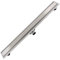 vanvilla Duschrinne 120cm DR1200P Randablauf inkl. Siphon, Dichtmanschette, Fliesenflansch, Edelstahl