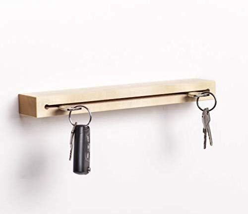 WOODS Schlüsselbrett mit Ablage I Nut - Schlüsselhalter Modern I Wanddekoration aus Holz Handgefertigt in Bayern I Schlüsselleiste Landhaus Design I Schlüsselboard (Ahorn, 30 cm)