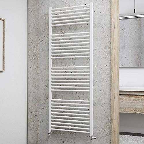 Schulte Bad-Heizkörper Turbo, 153 x 60 cm, 886 Watt Leistung, Anschluss beidseitig unten, Alpin-weiß, Handtuchhalter-Funktion
