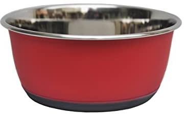 Tyrol - Cuenco de acero inoxidable antideslizante mate para gato, perro, animales de compañía, grande, 20.5 cm, 1 Unidad ( Paquete de 1)
