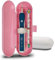 Nincha Reiseetui für elektrische Zahnbürste - Robustes Kunststoff - Aufbewahrungsetui - 2 Packungen (weiß und pink) Kompatibel mit Oral-B Zahnbürste